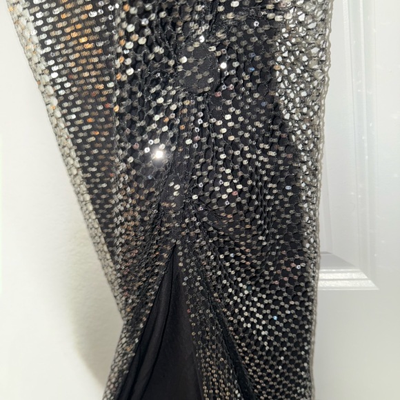 NWT Rag & Bone Marcie Black Silk Sequin Mesh Overlay Long Maxi Dress Small $550 - Picture 5 of 5
